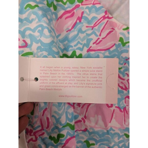 LILLY PULITZER Size 6 Lobstah Roll Dress "Delia"Lace Up Lobster Print Womens Nwt - Picture 4 of 11